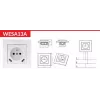 VCX WESA LC 13A kištukinis lizdas su USB įkrovikliu baltas
