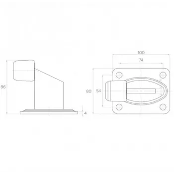 PSG 60.038 Vartų buferinis stabdis - EPDM guma, juoda, 60x38mm