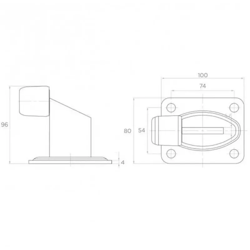 PSG 60.038 Vartų buferinis stabdis - EPDM guma, juoda, 60x38mm