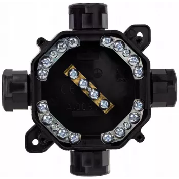 PAWBOL A.0035C Paviršinis hermetiškas sujungimo dėžutė PG16, IP67 (5x4mm²), juoda