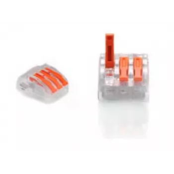 TRYTYT PC-233 3 krypčių svirtinis jungiklis 0,2-4,0 mm² 50 vnt. Skaidrus oranžinis