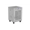 Lanberg FF01-6615-23SL laisvai pastatoma 19 colių spinta 15U 600x600 pilka su perforuotomis durimis ir LCD ekranu, plokščia pakuotė