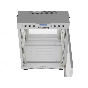 Lanberg 19 colių 15U 600x800 pilkas ant grindų statomas spintos stovas su perforuotomis durimis ir LCD (plokščias paketas)