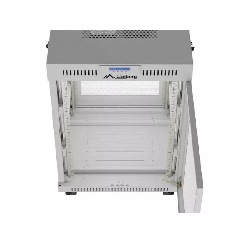 Lanberg 19 colių 15U 600x800 pilkas ant grindų statomas spintos stovas su perforuotomis durimis ir LCD (plokščias paketas)