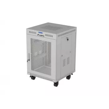 Lanberg 19 colių 15U 600x800 pilkas ant grindų statomas spintos stovas su perforuotomis durimis ir LCD (plokščias paketas)