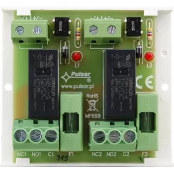 PULSAR AWZ625 4 kanalų relės modulis SPDT 12V DC DIN bėgiui