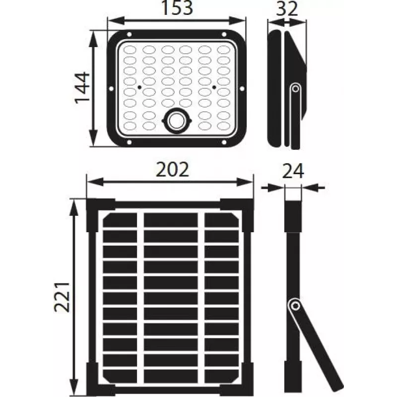 BEMKO SOLPAR Solar LED prožektorius 10W 1500lm 3000/4000K IP65 juodas su PIR jutikliu