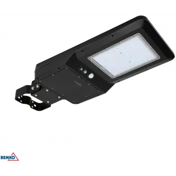 BEMKO SOLGER LED saulės gatvės šviestuvas 40W 6000LM 3000/4000/6000K IP65 juodas su PIR jutikliu