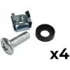 ATTE ADD-RACK2U1 2U 19 colių stovo montavimo adapteris su paprastomis montavimo skylutėmis, juodas