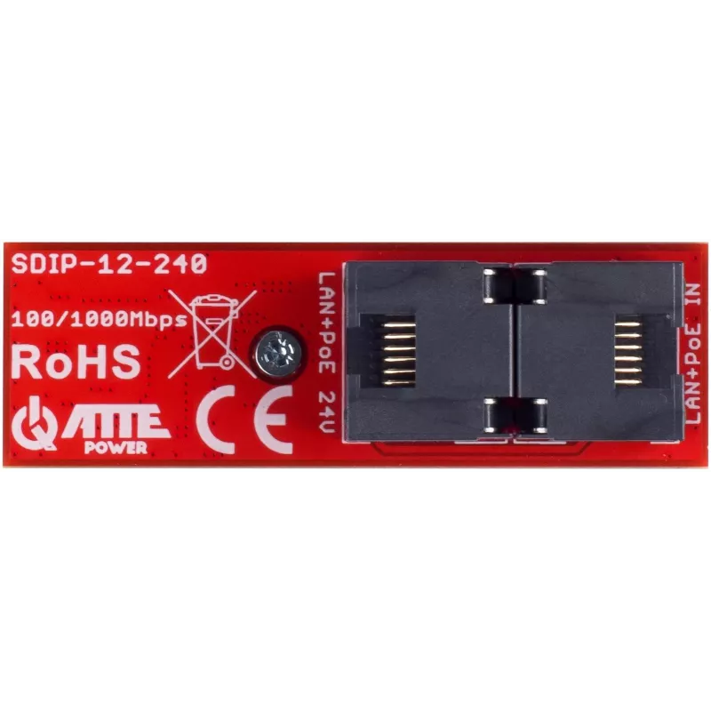 ATTE SDIP-12-240 PoE+ adapter 30W DIN Rail Gigabit