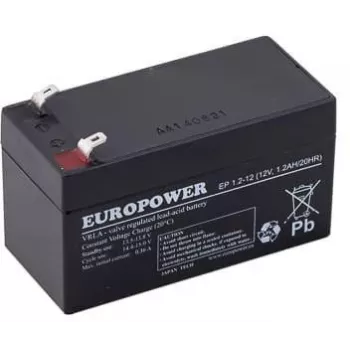 EUROPOWER EP 1.2-12 AGM baterija 12V 1.2Ah (6-9 metų tarnavimo laikas)
