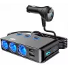 MBG Line HC67C Dvigubas automobilinis kištukas su 3 USB-A prievadais, 120W, juodas