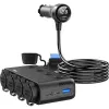 MBG Line HS75AD Automobilinis žiebtuvėlio daliklis su 2 lizdais ir 3 USB prievadais, 75 cm laidu, juodas