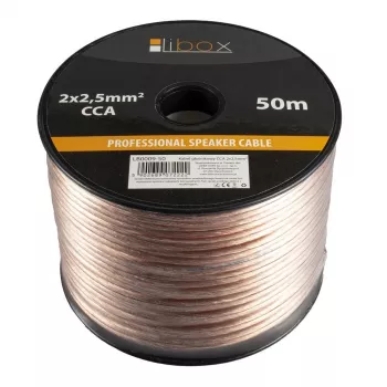 Libox Garsiakalbių Kabelis 2x2.50mm LB0009-50 Audio Laidas 50 m Skaidrus