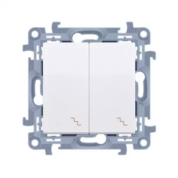 KONTAKT SIMON 10 modulių universalus jungiklis baltas 2x sraigtiniai gnybtai 10AX 250V