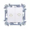 KONTAKT SIMON 10 modulio balta žaliuzių valdymo mygtuko rodyklė su varžtiniais gnybtais 10A 250V