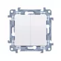 KONTAKT SIMON 10 modulio baltas mygtukinis jungiklis 2x 2Z su varžtais 10AX 250V