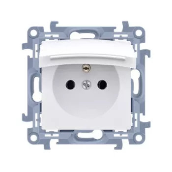 KONTAKT SIMON 10 Modulio Baltas Kištukinis Lizdas 1x Z/U su Dangteliu IP44 Gnybtai 16A 250V