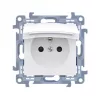 KONTAKT SIMON 10 Vienvietis Įžemintas Sieninis Kištukinis Lizdas Baltas IP44 Gnybtai 16A 250V