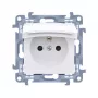 KONTAKT SIMON 10 Vienvietis Įžemintas Sieninis Kištukinis Lizdas Baltas IP44 Gnybtai 16A 250V