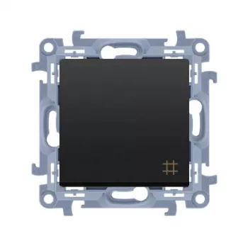 KONTAKT SIMON 10 modulio matinis juodas tarpinis jungiklis su varžtiniais gnybtais 10AX 250V