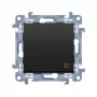 KONTAKT SIMON 10 modulio matinis juodas tarpinis jungiklis su varžtiniais gnybtais 10AX 250V