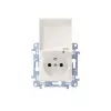 KONTAKT SIMON 10 1-Gang White Socket with Flap IP44 Spring Terminals 16A 250V