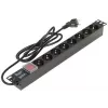 DELTA Power Strip 8 Schuko Sockets L19/8, 1.5m Cable, Black