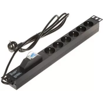 DELTA Power Strip 6 Outlets PD-6/R-1P Black 1.5m