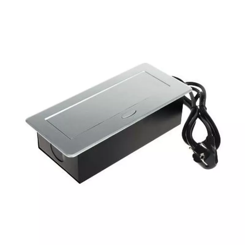 DELTA FPS-3S/CABLE baldų kištukinis lizdas su 3 lizdais, 1,5 m laidu, juodas
