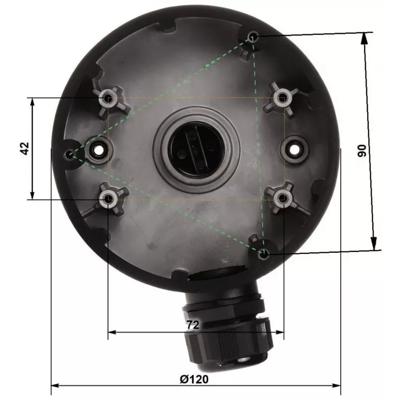 DELTA STG-1280ZJ-DM46(BLACK) Jungiamoji dėžutė / kameros laikiklis, juoda, aliuminio lydinys