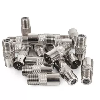 Spacetronik F-Type / IEC Koaksialinio Jungties Modulis - 100 vnt Balti