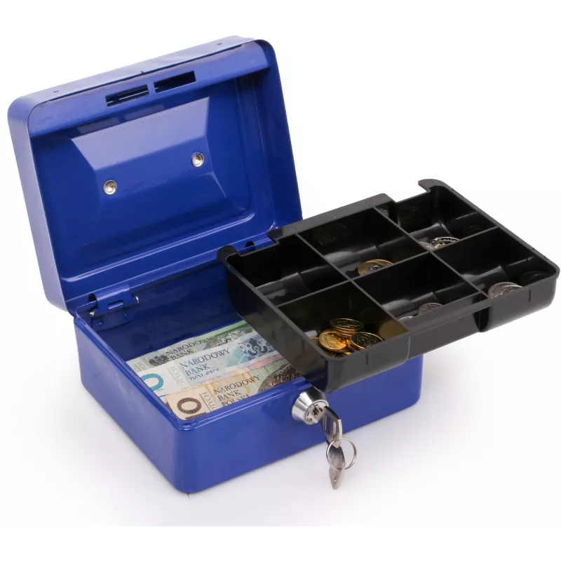 RED EAGLE BOX-150 Metalinė kasos dėžė su raktiniu užraktu, raudona