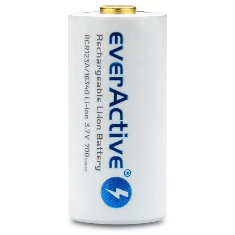 EVERACTIVE 16340 3.7V 700mAh Įkraunama Li-ion Baterija su Apsaugos Grandine (1 Vnt.)