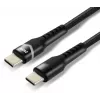 EVERACTIVE USB-C to USB-C laidas 2m 240W RGB LED Juodas CBB-2PDRS