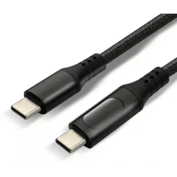 USB-C į USB-C laidas su LCD galios indikacija, 3 m, 45 W PD, juodas