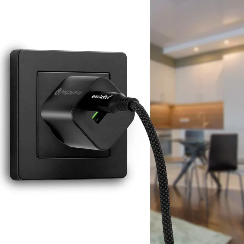 USB-C į USB-C laidas 100cm 100W PD LCD ekranėlis everActive CBB-1PD5L