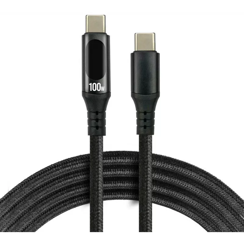 USB-C į USB-C laidas 2m 100W LCD galios indikacija everActive CBB-2PD5L