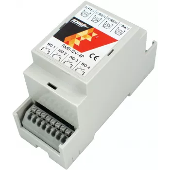 ROPAM RM5-12V-4P 4 kanalų 12V DC SPDT relių modulis su LED indikatoriais