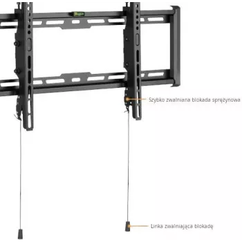 GETFORT GF-T3780-75 Pakreipiamas TV laikiklis sienai LED/LCD 37-80 colių, 75kg, VESA 650x405mm, Juodas
