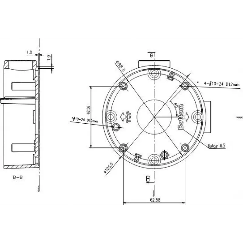 MITON MT-P1260 Paviršinio montavimo jungiamoji dėžutė 120x60x50mm IP65 šviesiai pilka