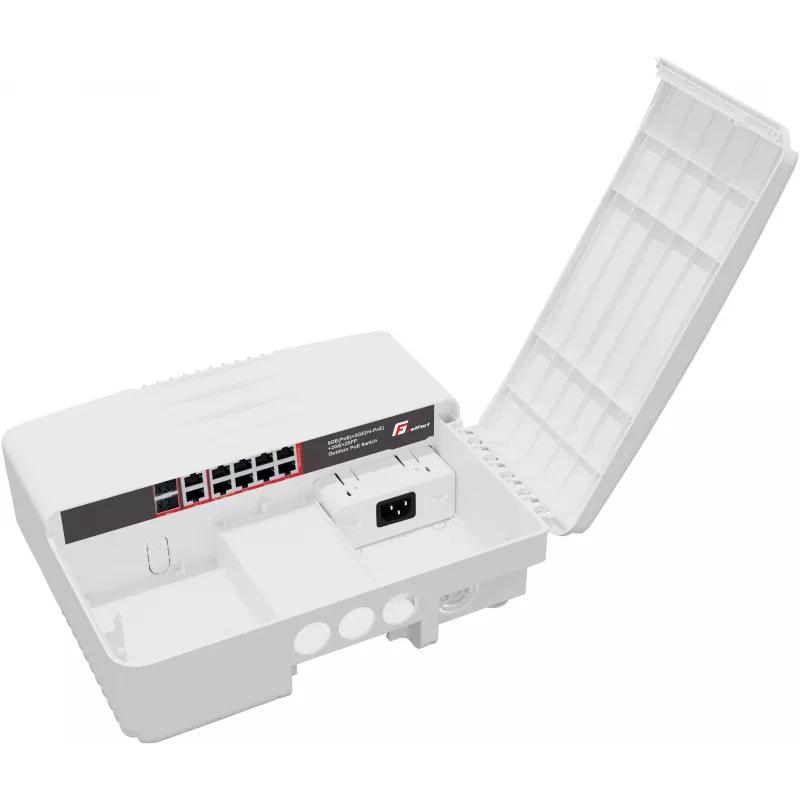GETFORT GF-6222-GGUF-PO 8 prievadų lauko PoE+ komutatorius (6x PoE+ 10/100/1000Mbps + 2x 10/100/1000Mbps + 2x SFP) IP65, 120W