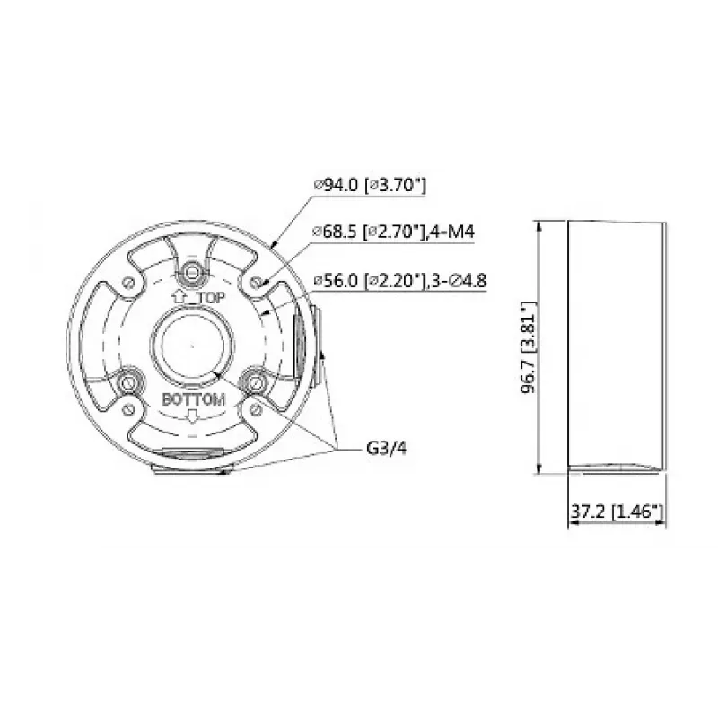 MITON MT-P13A-B Paviršiaus montavimo dėžutė 1 prievado Keystone balta