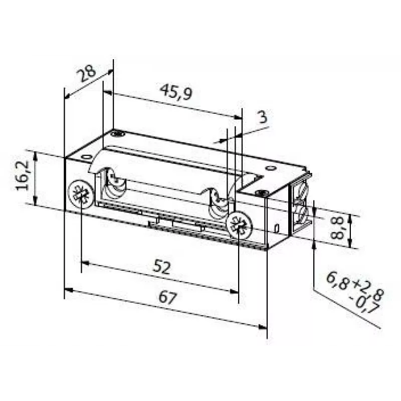 BIRA HARTTE XS00UW Electric Strike 12-24V AC/DC su mechaniniu atleidimo jungikliu