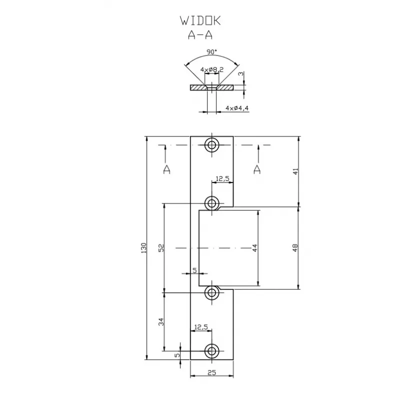 HARTTE OK-P2 Trumpa plokščia juosta, S, 3 mm, STC, atvira