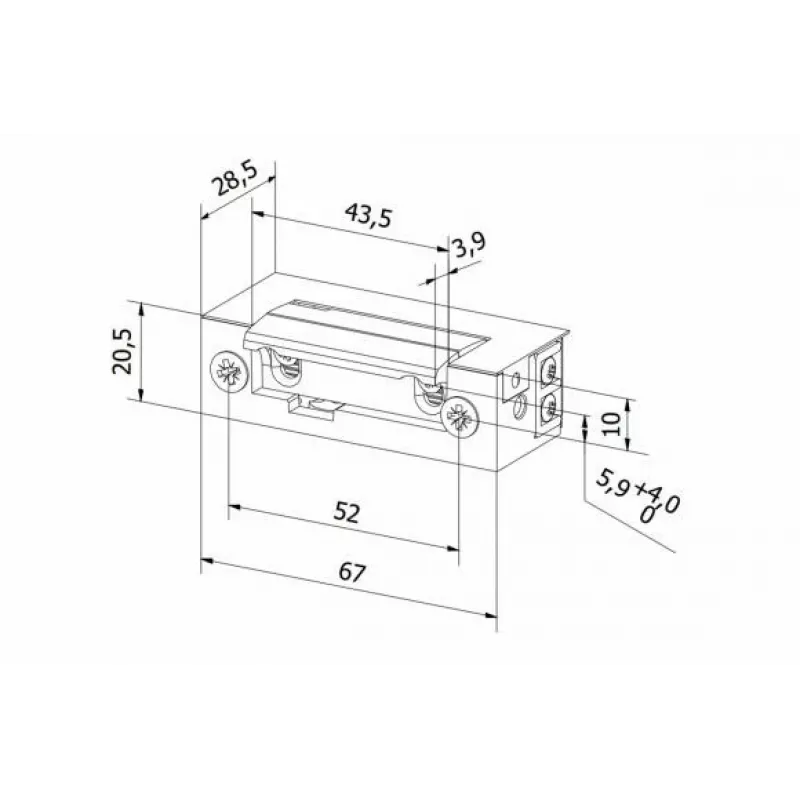 BIRA ES1-001 Simetrinis elektrinis užraktas 12V AC/DC Basic