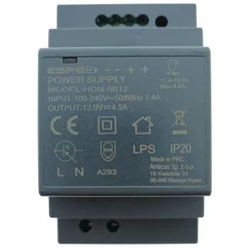 ESPE HDN-6012 DIN Rail maitinimo blokas 12V 54W 4.5A