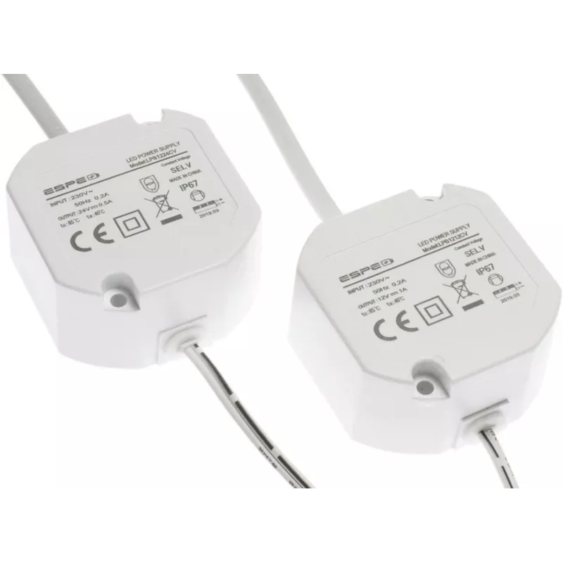 ESPE LP-1212-211 12V 1A 12W IP67 Maitinimo blokas 5.5/2.1mm