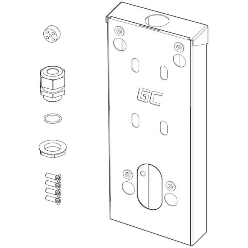GREEN CELL EV Wallbox Mounting Spacer for HabuDen Charger, 50 mm, Black, ABS Plastic, Cable Management, Ventilation, EVGCAKHS1