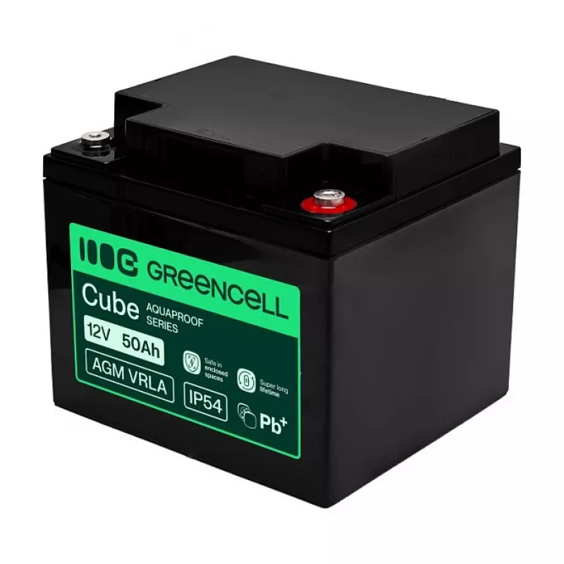 GREEN CELL AGM VRLA 12V 50Ah Priežiūros Nereikalaujantis Akumuliatorius UPS Sistemoms, 197x166x170mm
